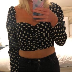 The East Order Polka Dot Crop Top - L